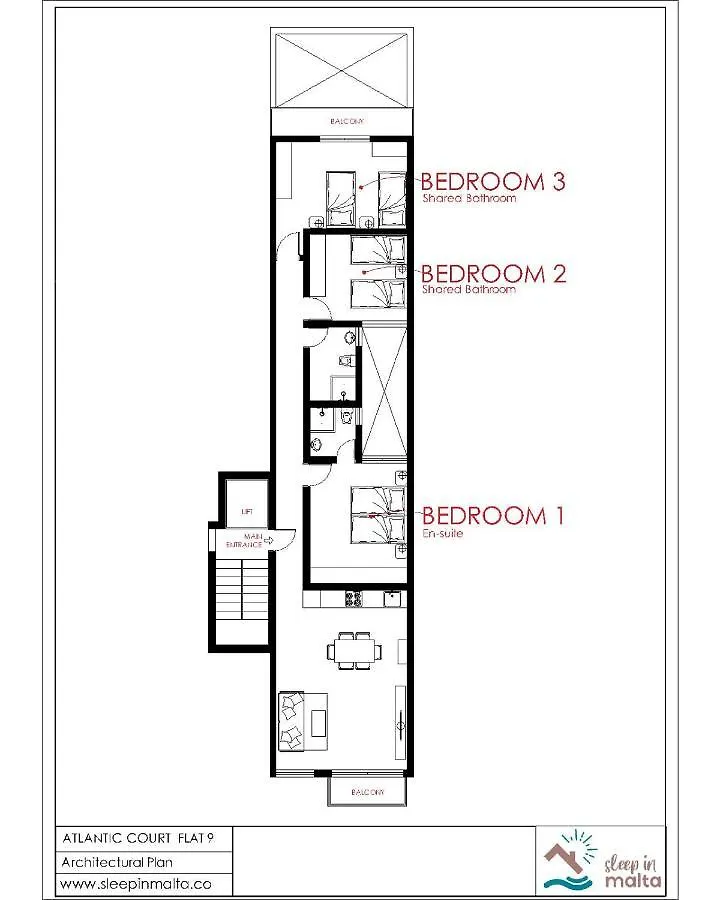 F9 Room 1, Private Double Room With Private Bathroom In Shared Flat Msida 0*,  Malta
